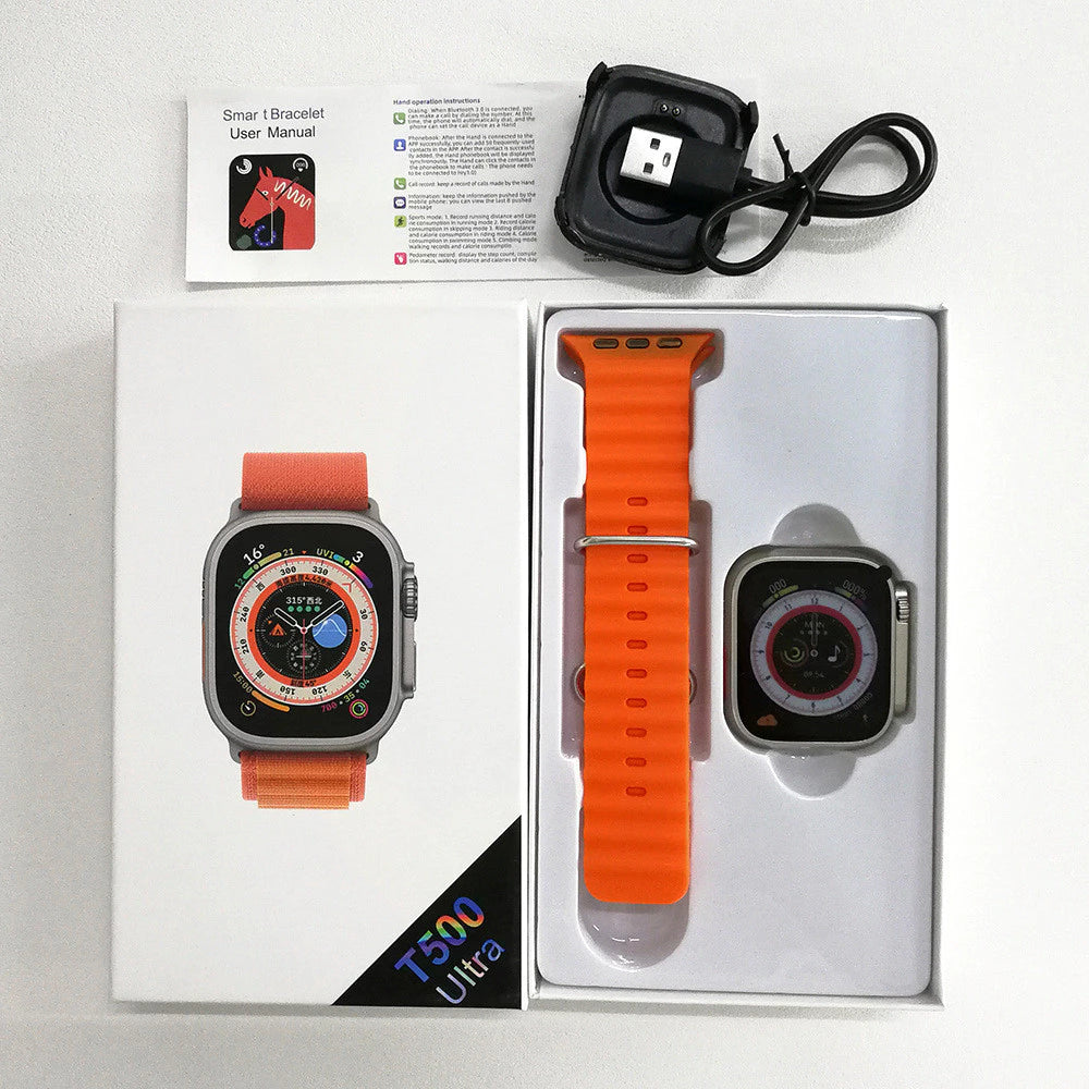 Smartwatch T500 Ultra Con Doble Pulso (Pulsera negra de regalo)
